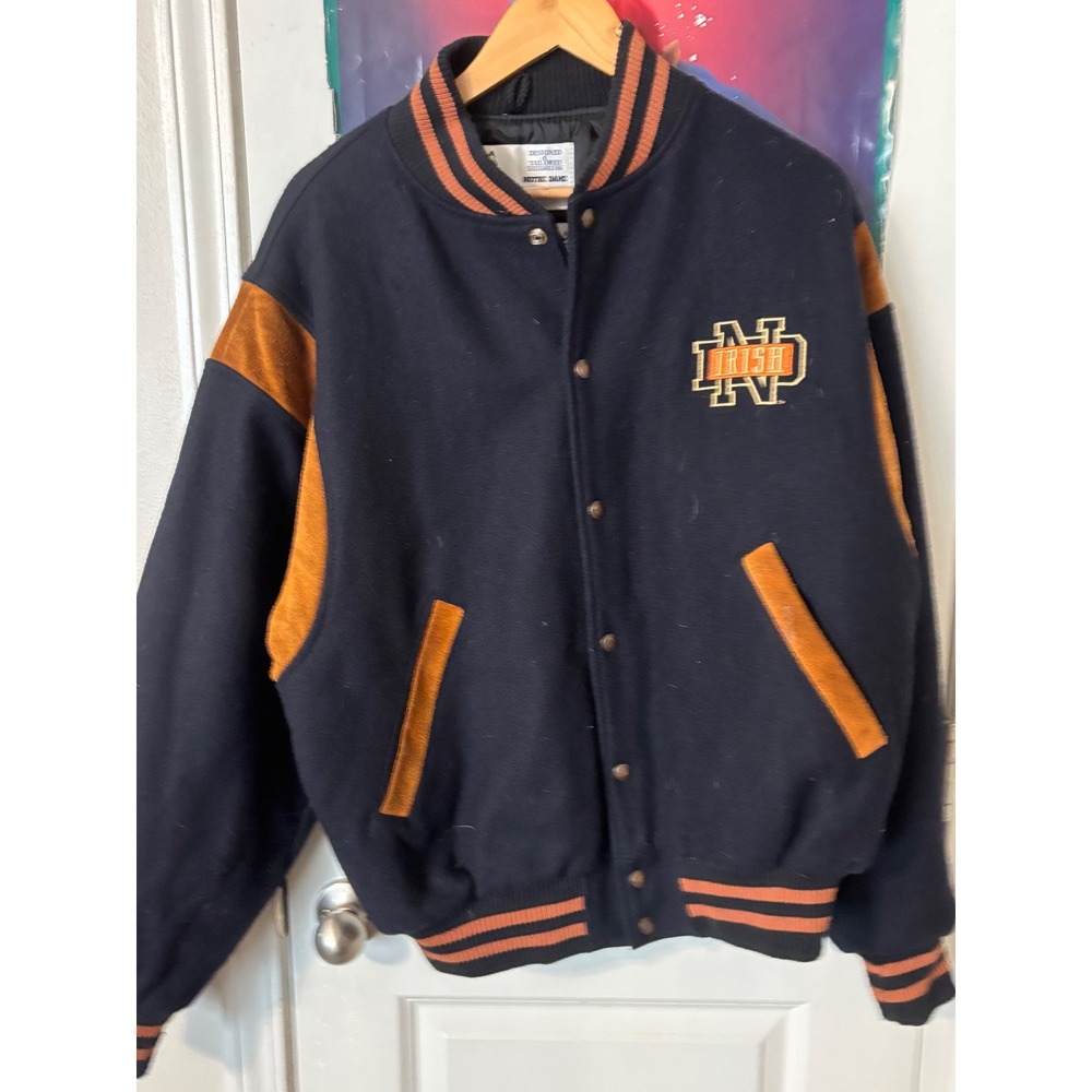 Champion Notre Dame Fighting Irish Varsity Jacket Mens team issued rare